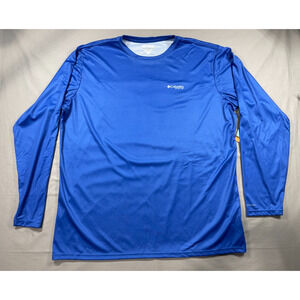Columbia PFG Men's Blue Long Sleeve Pullover Stretch Fishing Sweatshirt Size XXL